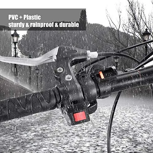 Vista 3 de Dilwe Interruptor basculante de bicicleta eléctrica, interruptor de encendido/apagado universal de manillar de motocicleta de PVC para motocicleta