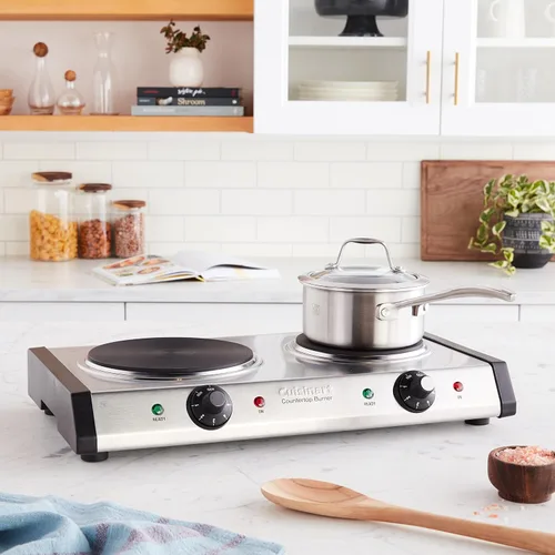 Vista 2 de Cuisinart CB-60P1 Encimera de Doble Quemador, Acero Inoxidable/Negro