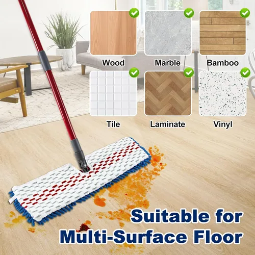 Vista 5 de Paquete de 4 cabezales de repuesto para trapeador Ocedar Hardwood Floor'n More 3-Action Flip Mop, repuestos de cabezales de trapeador para uso seco