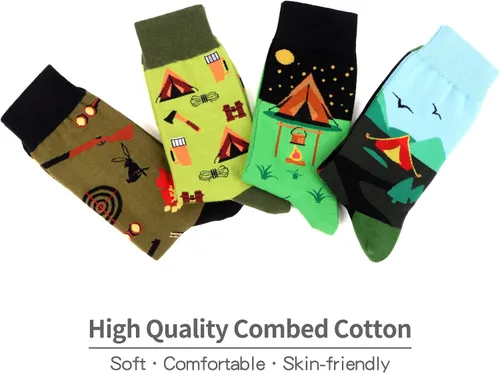 Vista 2 de WeciBor - Calcetines novedosos y coloridos de algodón peinado de estilo informal y divertido para hombres ideal para regalar