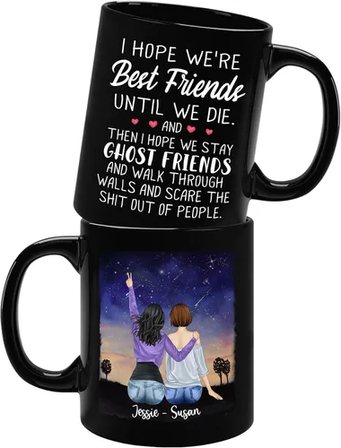 Vista 22 de Taza de café con texto en inglés "Best Friends Are The Sisters We Choose Ourselves We Choose Ourselves para mujeres, mejores amigas, taza de café