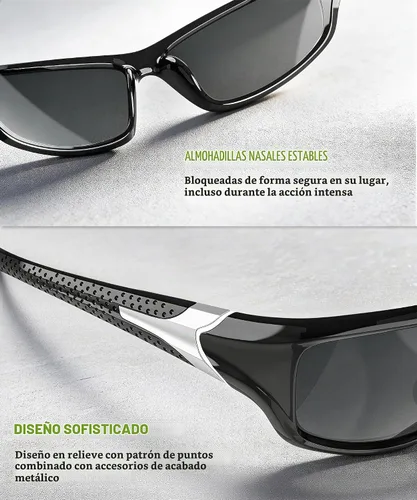 Vista 4 de Gafas de sol polarizadas para hombre, gafas de sol con protección UV400 para conducir, golf, pesca, correr