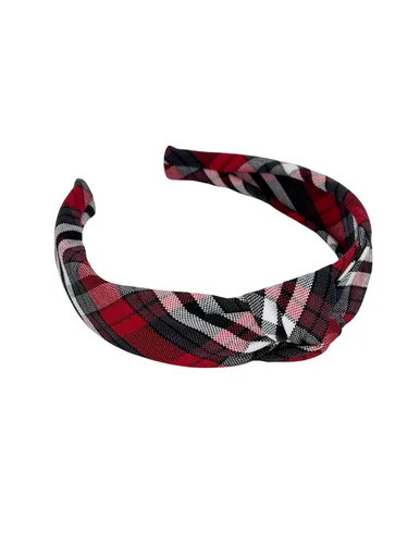 Vista 34 de Diadema anudada de 1.25 pulgadas, uniforme escolar, a cuadros, acolchada, con nudo en la parte superior, diadema de uniforme (cuadros 120)