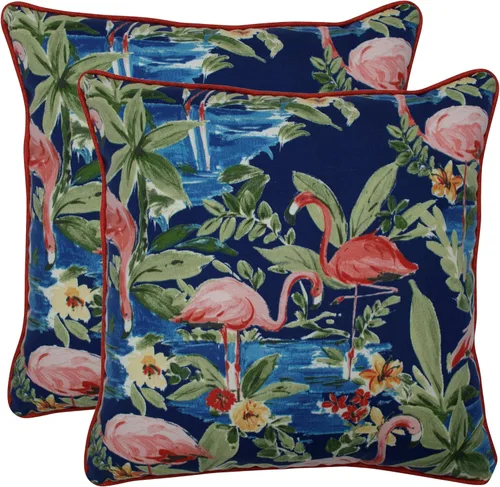 Vista 47 de Pillow Perfect Almohadas lumbares Delray azul marino para exteriores/interiores, 11.5 x 18.5 pulgadas, paquete de 2