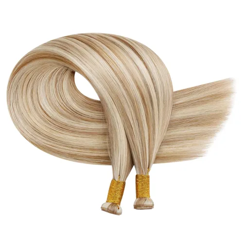 Vista 70 de Moresoo Extensiones de cabello humano real para coser, color negro natural