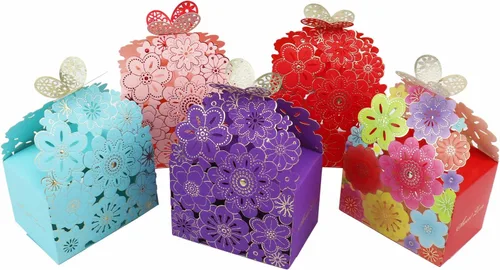 Vista 15 de Kslong Juego de 50 unidades por juego de cajas de regalo de galletas, recuerdos románticos de boda, bonita caja de chocolate para bodas, suministros