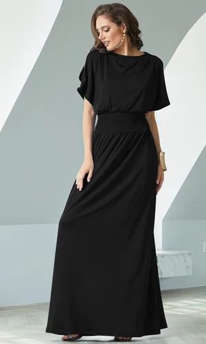 Vista 2 de KOH KOH Vestido largo de cóctel elegante con mangas divididas para mujer