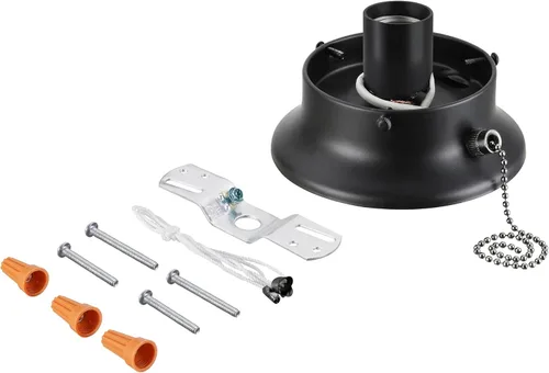 Vista 8 de Aspen Creative 22101-06-1 Kit de soporte de techo de montaje empotrado con interruptor de cadena de encendido/apagado en acabado de latón cepillado