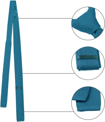 Vista 4 de Allegra K Lazos de punto ajustados de color sólido para hombre