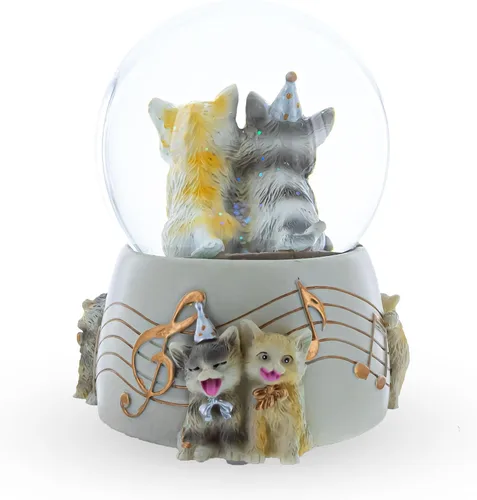 Vista 5 de Gatos Fiesta Musical Agua Nieve Globo