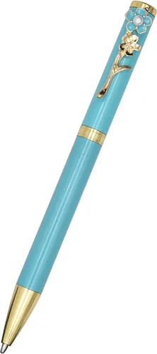 Vista 3 de Gullor Bolígrafo de laca negra con estuche de negocios, bolígrafo de metal retráctil ejecutivo de lujo para hombres y mujeres, oficina ejecutiva Azul