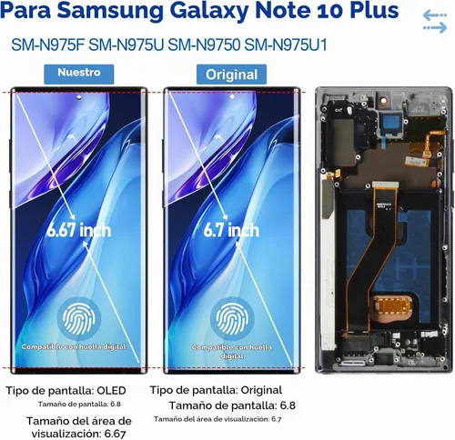 Vista 2 de OLED para Samsung Galaxy Note 10 Plus/Note 10 Plus 5G Reemplazo de pantalla SM-N975 SM-N976 6.8 "Pantalla LCD táctil digitalizador Asamblea