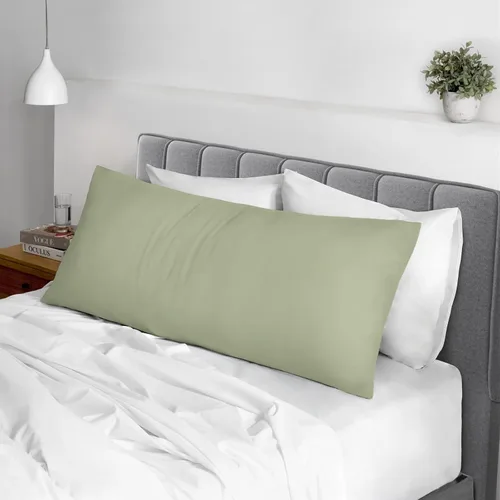 Vista 104 de Juego de 2 fundas de almohada de 100 % algodón puro, tamaño King, color plateado, lujosas fundas de almohada de algodón de fibra larga de 400 hilos