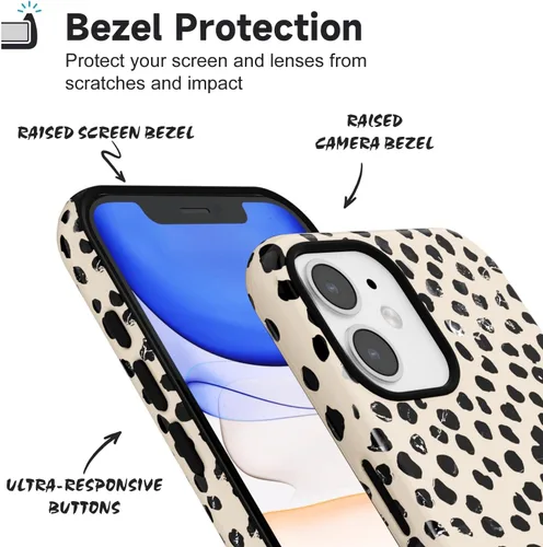 Vista 4 de LoeoeL para iPhone 11 Funda con Estampado de Guepardo, Funda de Teléfono con Patrón de Leopardo para Mujeres y Niñas, Funda de Plástico Duro delgada