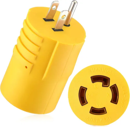 Vista 20 de Kanayu NEMA TT-30P a L14-30R Adaptador de interruptor de transferencia de Amarillo