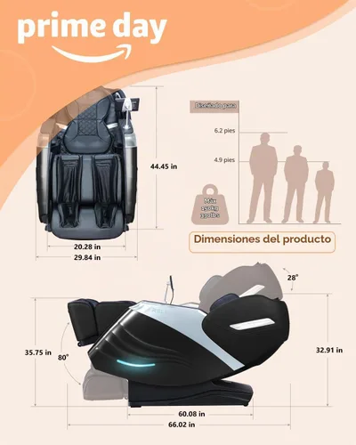 Vista 2 de RELX Silla de masaje 2026 de cuerpo completo, escaneo corporal, reclinable Negro