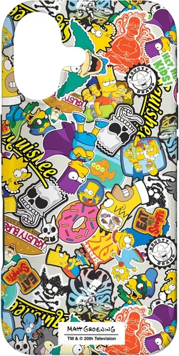 Vista 32 de Funda de collage de pegatinas para iPhone 14 Pro Max de Los Simpson