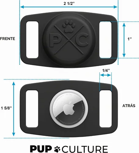 Vista 3 de Collar para Perro Pup Culture AirTag Collar Protector y Duradero para AirTag de Perro - Rastrea a Tu Mascota Usando la Tecnología Apple AirTag