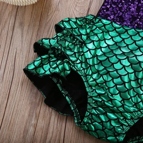 Vista 5 de Enterizo de sirena con lentejuelas para bebé niña