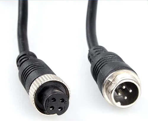 Vista 5 de Cable de extensión de cámara de respaldo, cable de extensión de aviación de 4 pines, para cámara de visión trasera de CCTV, camión, remolque