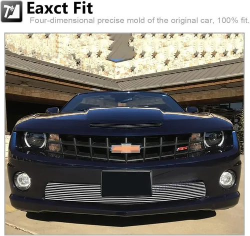 Vista 6 de Se adapta a Chevy Camaro SS V8 2010-2013 parachoques delantero de aluminio sólido cromado rejilla de inserción de perno sobre la rejilla