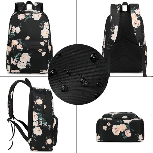 Vista 3 de Bluboon Mochila para la escuela, mochila para niños, adolescentes y niñas, mochila para computadora portátil, regalos para mujeres