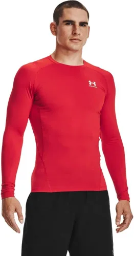 Vista 14 de Under Armour Camiseta de manga larga de compresión HeatGear para hombre Negro (001)/Blanco