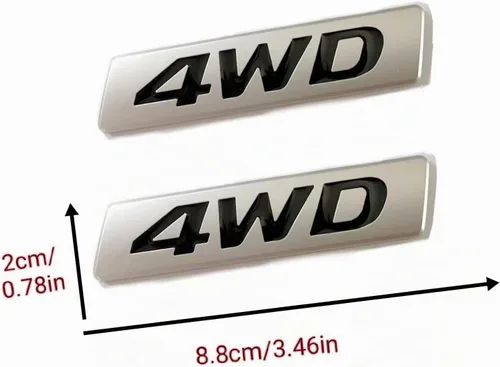 Vista 4 de 2 piezas de metal 3D 4WD emblema capó puerta lateral guardabarros puerta elevador puerta puerta trasera tronco autoadhesivo, placa de identificación