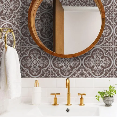 Vista 61 de Alwayspon Adhesivos de transferencia de azulejos de vinilo esmerilado para despegar y pegar, calcomanías autoadhesivas para azulejos de pared
