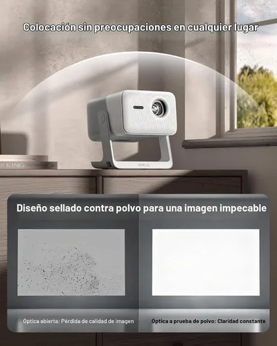 Vista 3 de Google TV con licencia oficial: proyector inteligente 4K con WiFi y Bluetooth, enfoque automático VOPLLS y proyector portátil Keystone