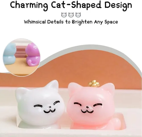 Vista 5 de 10 piezas de mini gatos de resina, diminutas figuras de plástico para ocultar micro animales para decoración de manualidades, decoración