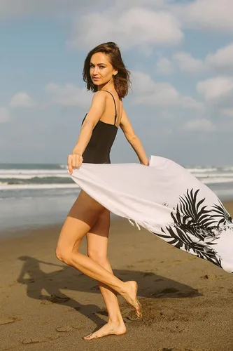 Vista 7 de SHU-SHI Pareo de playa para mujer, pareo de palmera con clip de coco