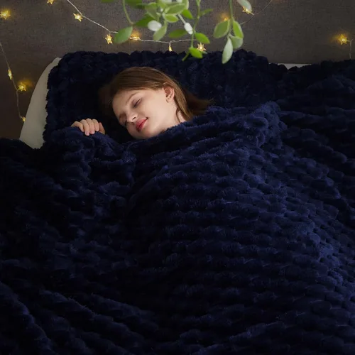 Vista 47 de NEWCOSPLAY Manta de Tiro Súper Suave Aqua Franela Sedosa Premium Forro Polar Jacquard Acanalado 3D Ligero Manta de Cama Uso en Todas las Estaciones