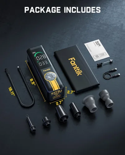Vista 9 de Fanttik X10 Inflador de Neumáticos Cruz Compresor de Aire Portátil, Bomba de Aire de Inflado/Desinflado Rápido, Inflador Inalámbrico de 150PSI