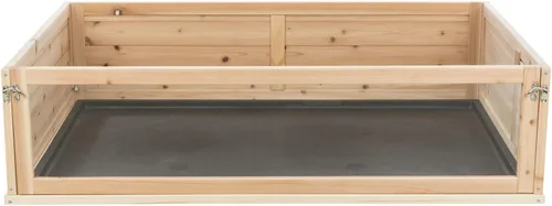 Vista 8 de Trixie Carrera de madera de interior para animales pequeños con vista, corralito para tortugas, conejillos de indias, hámsters