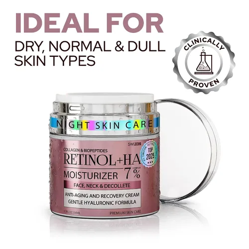 Vista 4 de Crema facial Retinol – Crema hidratante antienvejecimiento premium con colágeno, hialurónico y centella para un brillo juvenil – Cuidado de la piel