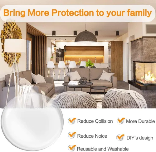 Vista 7 de Protector de pared para tope de puerta (paquete de 6) – Protector adhesivo reutilizable – Gel transparente, silencioso, absorbente de golpes