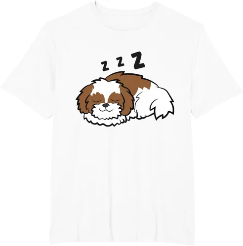 Vista 8 de Camiseta Tired Shih Tzu Dog Cute Sleeping Shih Tzu, Blanco