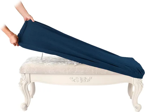 Vista 13 de SINOSSO Funda de terciopelo suave para banco de piano para 2 personas, (27.5"- 36.5") L x (12"- 16") A rectángulo elástico lavable funda protectora