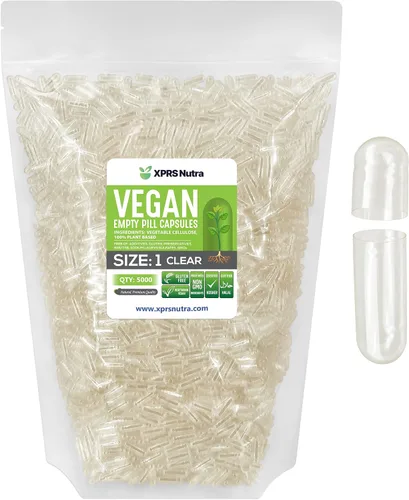 Vista 6 de XPRS Nutra Cápsulas vacías tamaño 1 – 100 cápsulas veganas vacías – Pastillas vegetarianas – Relleno de cápsulas vegetales DIY – Pastillas vegetales