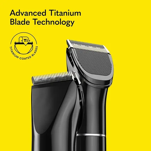 Vista 8 de The Beard Club Recortadora de barba para hombres – Cortadora eléctrica inalámbrica recargable de barba y pelo – Alta potencia 7000 RPM – 8 guías