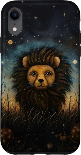 Vista 24 de iPhone 16 Lion at Twilight Lindas estrellas de león en la noche