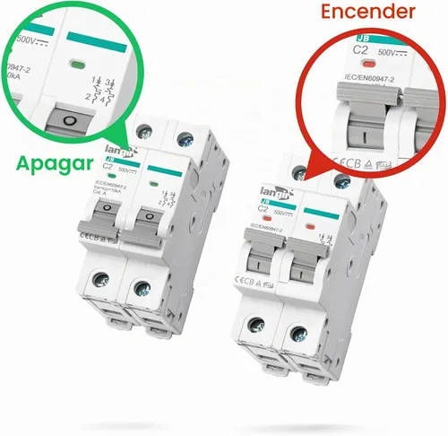 Vista 3 de Disyuntor de 2P DC 6A 500V, interruptor de desconexión solar de montaje en carril DIN para sistema fotovoltaico, batería, inversor, RV y panel