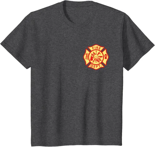 Vista 26 de Camiseta con logotipo de bomberos con símbolo de bombero, Negro