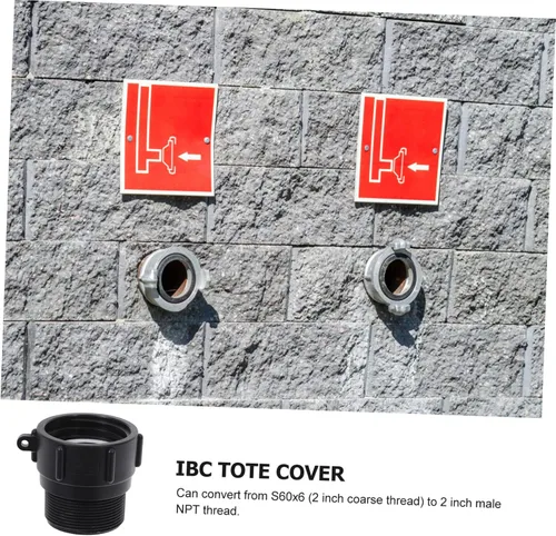 Vista 3 de Adaptador de asas Ibc resistente con junta que se convierte en conector de drenaje de grado alimenticio Npt macho para diseño de contenedores Ibc