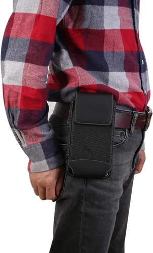 Vista 5 de Funda vertical universal para teléfono con clip de mosquetón para cinturón para Google Pixel 6 / Pixel 4 XL / Pixel 3a XL, Galaxy S21 Plus / S20 FE