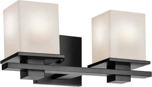 Vista 4 de Kichler Tully - Aplique de pared de 6.5 pulgadas, 1 luz con carcasa de cristal de ópalo grabado satinado cromado