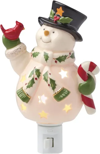 Vista 11 de Lenox 896362 Tarro de galletas de muñeco de nieve Happy Holly Days, decoración de Navidad y festividades