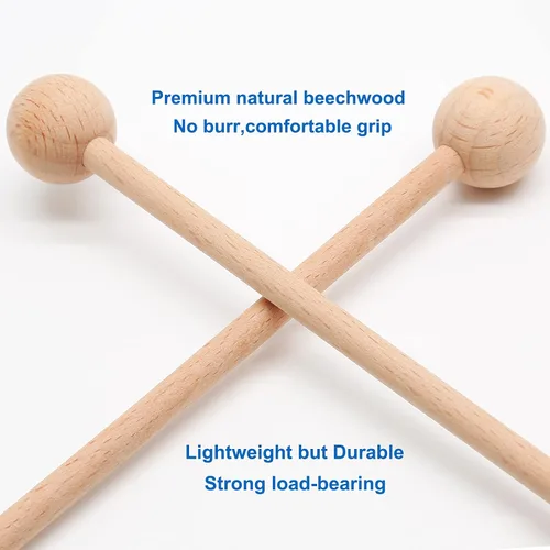 Vista 3 de 4 palitos de percusión de madera de 8.7" mazos de xilófono Mallets Glockenspiel, Para Xilófono Glockenspiel Campanas Timbre Woodblock Tambor
