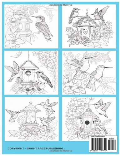 Vista 2 de HUMMINGBIRD HAVEN ADULT COLORING BOOK